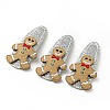 Christmas Gingerbread Man Glitter Gretel Fabric with PU leather Snap Hair Clips PHAR-G006-04P-1