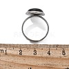Half Round Natural Black Agate Finger Rings RJEW-M062-01P-05-3