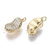 Brass Micro Clear Cubic Zirconia Charms KK-S356-105-NF-3