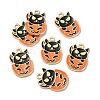 Halloween Light Gold Tone Alloy Enamel Pendants ENAM-P247-31KCG-3