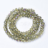Electroplate Transparent Glass Beads Strands EGLA-A034-T6mm-F02-2
