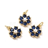 Rack Plating Brass Micro Pave Cubic Zirconia Charms KK-A160-22I-G-3