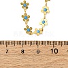 Flower 304 Stainless Steel Link Chain Necklaces for Women NJEW-M107-01G-3
