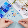 10 Colors Blue Series Transparent Colours Luster Glass Bugle Beads SEED-DC0001-07-3