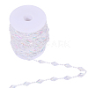 Rhombus Acrylic Rhinestone Beaded Trim FIND-WH0202-02-9