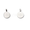 304 Stainless Steel with White Shell Pendants STAS-G268-01Q-P-4