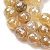 Electroplated Natural Agate Beads Strands G-B191-A07-10mm-08-3