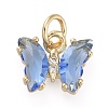 Brass Micro Pave Clear Cubic Zirconia Pendant ZIRC-P079-B01-08-1