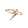 Adjustable Brass Micro Pave Clear Cubic Zirconia Cuff Rings ZIRC-Z002-07G-2