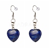 Natural & Synthetic Mixed Heart  Gemstone Dangle Earrings EJEW-JE04574-2