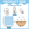 925 Sterling Silver Bead Tips with Suede Fabric Square Silver Polishing Cloth FIND-BC0013-10C-2