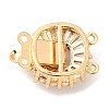 Brass Micro Pave Clear Cubic Zirconia Box Clasps KK-E052-01A-G01-2
