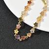 Star Brass Pave Cubic Zirconia Link Chain Bracelets for Women BJEW-P385-03G-2