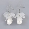 Petal Transparent Acrylic Dangle Earrings EJEW-JE03308-1