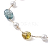 Natural Mixed Gemstone Nuggets & Glass Beaded Anklet AJEW-AN00536-3
