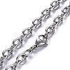 304 Stainless Steel Pendant Necklaces NJEW-O113-03P-4