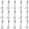 10Pcs Alloy Crystal Rhinestone Star European Dangle Charms MPDL-YW0001-06-1