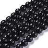 Synthetic Black Stone(Glass) Beads Strands X-G-I288-A02-8mm-1-1