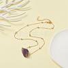 Natural Amethyst Raw Stone Pendant Necklace for Women NJEW-JN03781-03-5