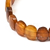 Dyed & Heated Natural Agate Oval Beaded Stretch Bracelet G-E010-01-31-2