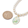 White Glass Pearl Beaded Necklaces NJEW-JN04652-02-3