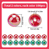 200Pcs 2 Colors Christmas Theme Transparent Acrylic Beads MACR-SP0001-16-2