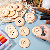 Olycraft 30Pcs Wood Buttons BUTT-OC0001-50A-3