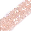Electroplate Transparent Glass Beads Strands EGLA-Q139-01A-A08-1
