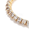 Brass Pave Clear Cubic Zirconia Teardrop Link Bracelets BJEW-YWC0002-08G-2