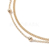 Brass Double Layer Chain Anklets AJEW-AN00604-3