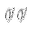 Teardrop Teardrop Brass Micro Pave Clear Cubic Zirconia Hoop Earring Findings KK-Z143-08P-1
