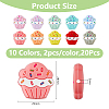 20Pcs 10 Colors Cup Cake Food Grade Eco-Friendly Silicone Beads SIL-DC0001-71-2