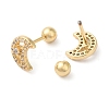 Moon Brass Micro Pave Clear Cubic Zirconia Cartilage Earrings EJEW-L289-02G-01-2