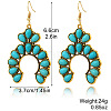 Bohemian Style Alloy Synthetic Turquoise Dangle Earrings FS-WG7654C-14-1