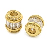 Rack Plating Brass Micro Pave Cubic Zirconia European Beads KK-F089-31G-08-2