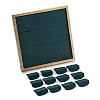 12-Slot Square Wooden Picture Frame Earring Orgainzer Holder with Microfiber Earring Display Cards EDIS-M003-01-3