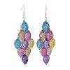 430 Stainless Steel Leaf Dangle Earrings EJEW-A137-06P-04-4