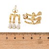 304 Stainless Steel Cubic Zirconia Dangle Stud Earrings for Women SA-CBA183D-11B-G-3