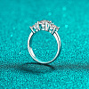 Rhodium Plated 925 Sterling Silver Pave 8.2x4.9mm Moissanite Finger Rings WG3C802-11-3