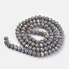 Electroplate Opaque Solid Color Glass Beads Strands EGLA-A034-P10mm-L13-2