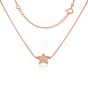 Star 925 Sterling Silver Micro Pave Clear Cubic Zirconia Pendant Necklaces for Women FS-WGE80D2-03-1