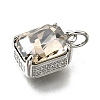 Brass Glass Charms KK-V011-32P-2