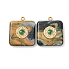 304 Stainless Steel Resin Pendants STAS-F352-07B-03-1