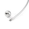 Non-Tarnish Screw End Ball 304 Stainless Steel Wire Bangle BJEW-F435-01P-4