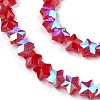 Electroplate Transparent Glass Beads Strands EGLA-U004-03A-HP07-3