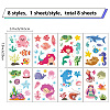 8 Sheets 8 Styles PVC Waterproof Wall Stickers DIY-WH0345-203-2