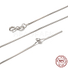 Anti-Tarnish Rhodium Plated 925 Sterling Silver Chain Necklaces STER-F039-15P-1