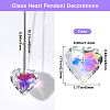 2Pcs Glass Heart Pendant Decorations AJEW-BBC0002-30A-2