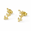 PVD Vacuum Plating 304 Stainless Steel Tiny Leafy Branch Stud Earrings for Women X-EJEW-P212-11G-1