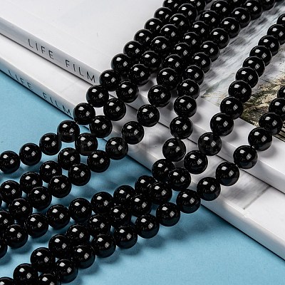 Natural Eyeless Obsidian Beads Strands G-K123-06-12mm-1